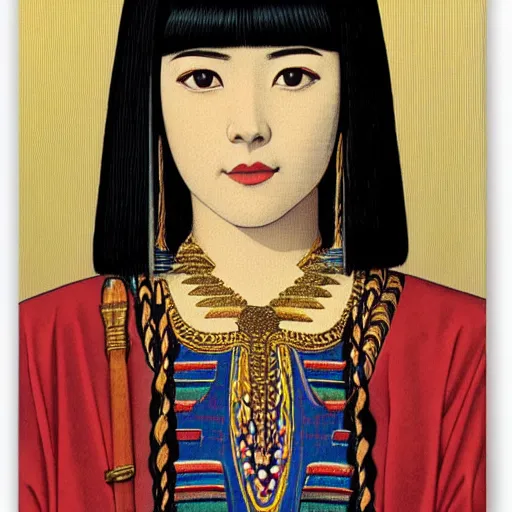 Image similar to portrait of cleopatra, by hasui kawase