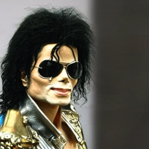 Image similar to Michael Jackson as a cyborg