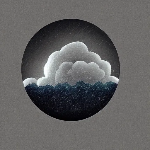 Prompt: thunderstorm inside a snowglobe. Beautiful moody monochrome clouds in moody greys and blues. High quality digital art, trending on artstation