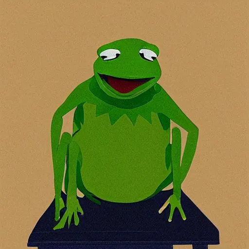 Image similar to portrait of jordan petersen as kermit the frog