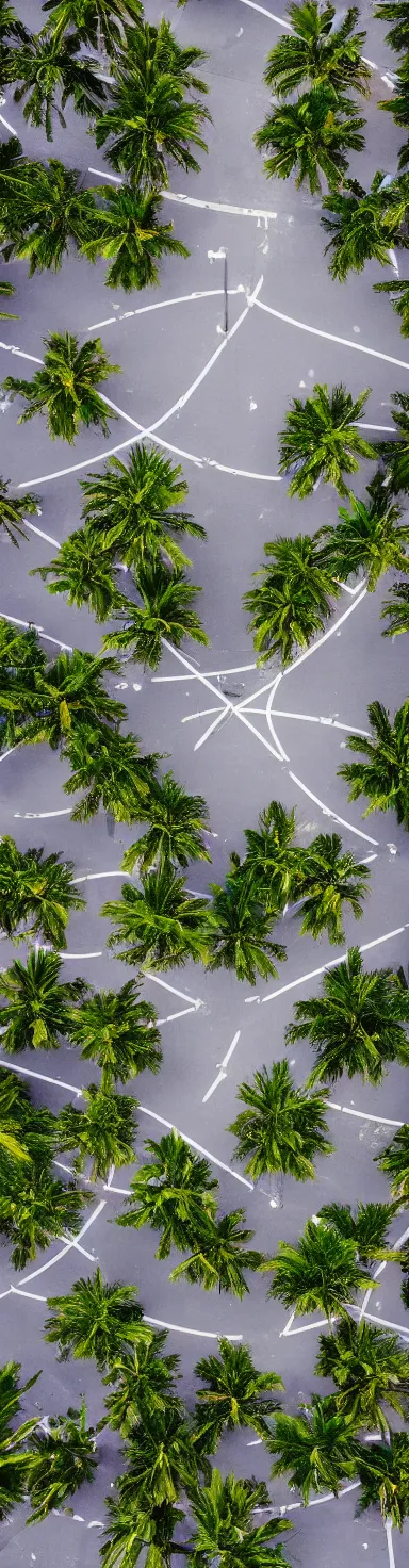 Prompt: satellite view photo of sidewalk with palm trees, by shunji dodo, 8 k resolution, photo, high quality