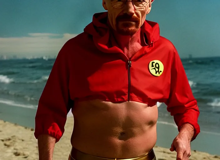 Prompt: film still of walter white as mitch buchannon baywatch movie 2 0 1 7, 8 k