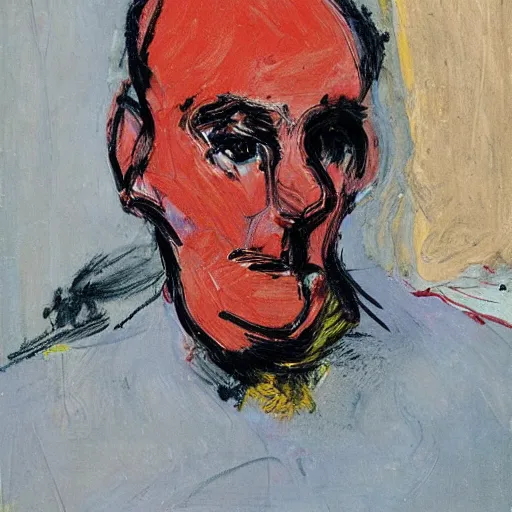 Image similar to portrait by Frank Auerbach