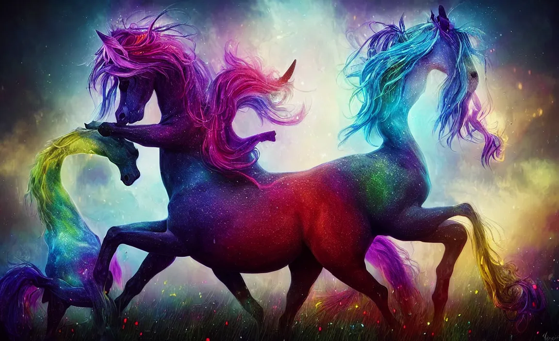 Image similar to epic professional digital art of!!!! 🦄!!!!! 🎉 party, happy, cheerful, fun, hdr, 4 k, leesha hannigan, wayne haag, reyna rochin, ignacio fernandez rios, mark ryden, iris van herpen, best on wlop, pixiv, stunning, gorgeous, much wow, cinematic, masterpiece