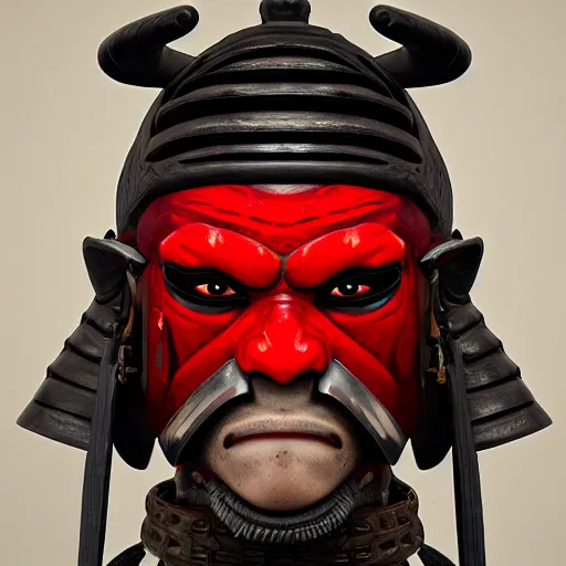 Prompt: portrait of samurai wearing oni mask , 8k, photorealistic, cinematic lighting, HD, high details, dramatic, atmospheric , trending on artstation