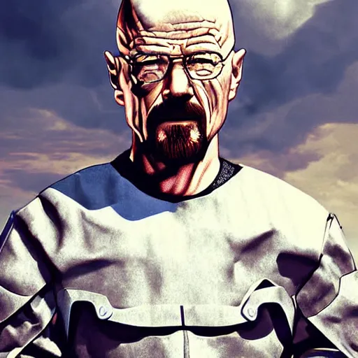 Image similar to Walter White in futuristic battle armour, 4k digital art, highly detailed, concept art