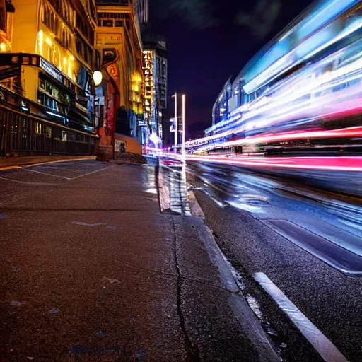 Image similar to roadside in a big city, night photography