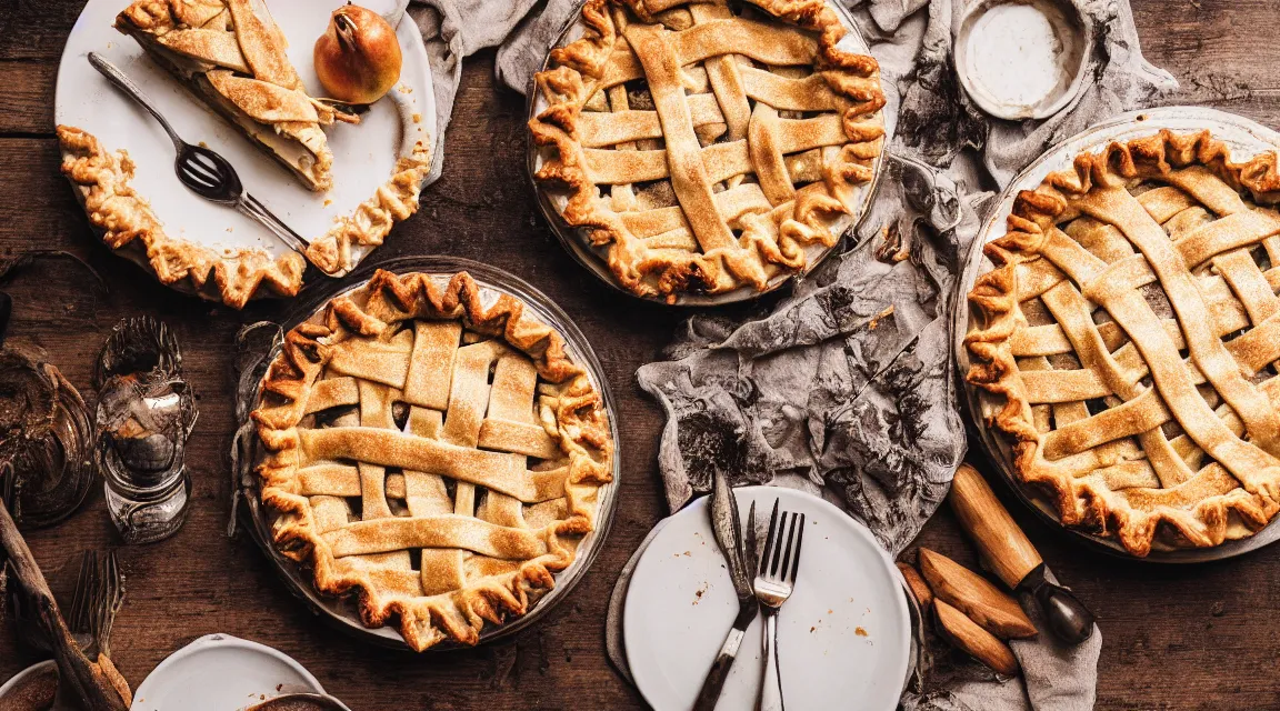 Prompt: photo of a delicious apple pie on a plate on the table of a rustic farmhouse in cornwall food photography, photorealistic, ultra realistic, maximum detail, recipes.com, epicurious, instagram 8k, volumetric light, cinematic, octane render