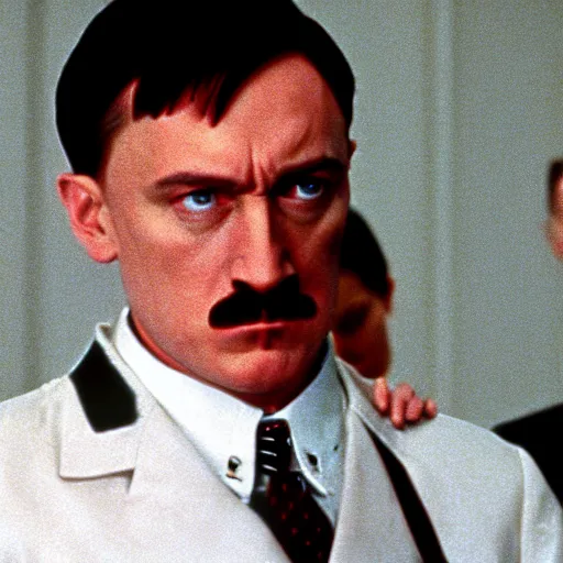 Prompt: Adolf Hitler in American Psycho (1999)