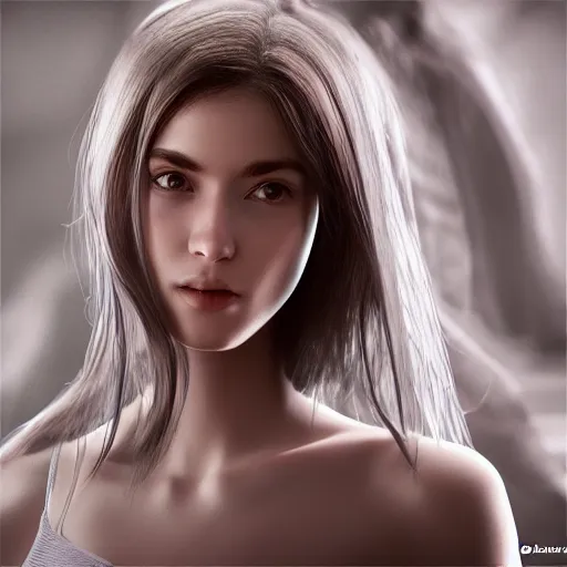 Image similar to “amazing photorealistic unreal engine 5 RTX portrait of beautiful girl ”