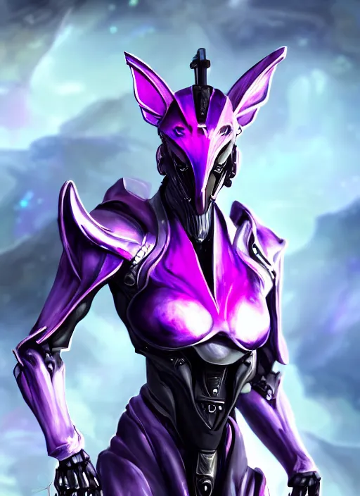 Image similar to cinematic goddess close shot, galactic sized proportional stunning beautiful hot female warframe, sleek mecha female dragon head, metal ears, led purple eyes, smooth fuschia skin, smooth silver armor, floating in space, holding a galaxy, epic proportions, epic size, epic scale, furry art, dragon art, giantess art, warframe fanart, furaffinity, octane