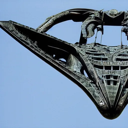 Image similar to an ariplane designed by giger.