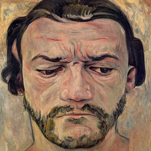 Prompt: faces of anxiet, xanax, painted by ferdinand hodler