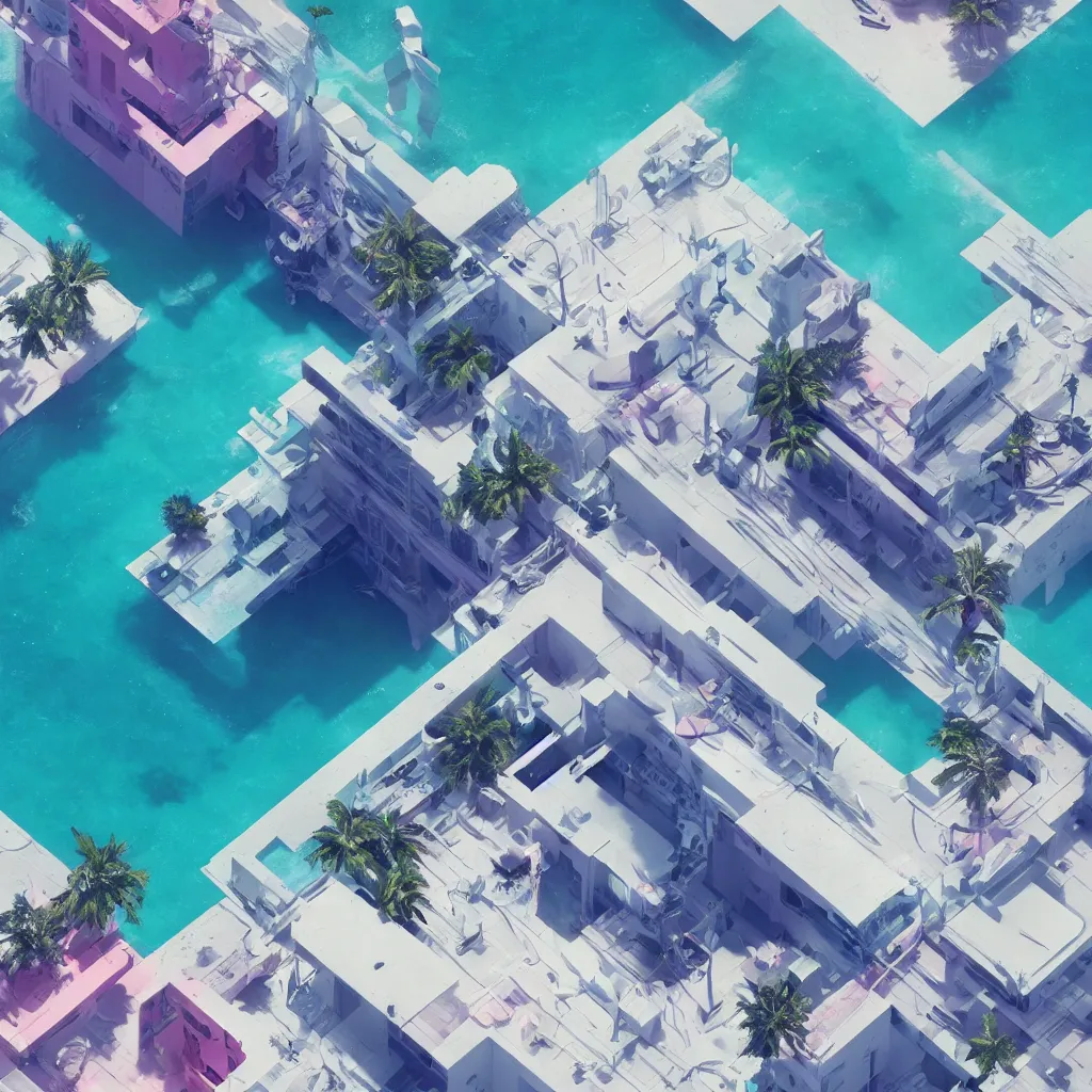 Prompt: miami vice desktop wallpaper, intricate artwork by tooth wu and wlop and beeple. octane render, trending on artstation, greg rutkowski very coherent symmetrical artwork. cinematic, hyper realism, high detail, octane render