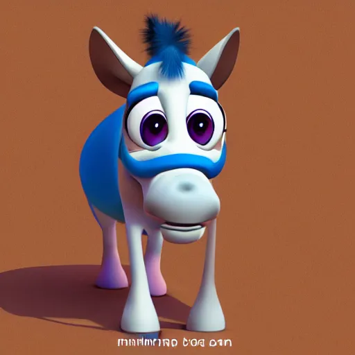 Image similar to cartoon donkey character in the style of pixar