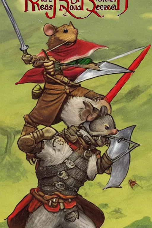 Image similar to a heroic mouse knight with sword and shield, redwall, brian jacques, detailed, epic