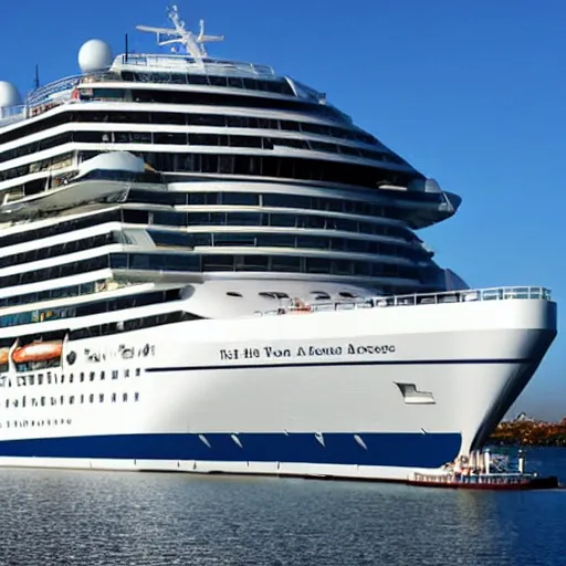 Image similar to the bow of a cruise ship shaped like tom cruise