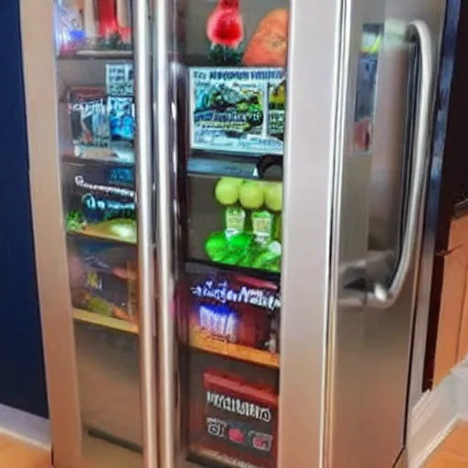 Prompt: gaming refrigerator,