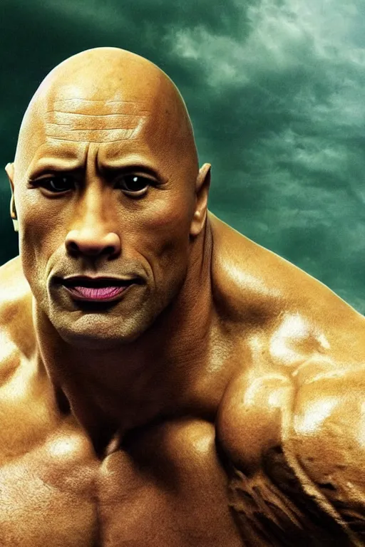 Image similar to Dwayne The Rock Johnson as Shreck