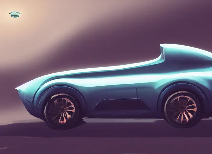 Image similar to wide view shot of a new car for 2 0 3 2 with offroad tires installed. style by petros afshar, christopher balaskas, goro fujita, and rolf armstrong. car design by dmc and land rover.