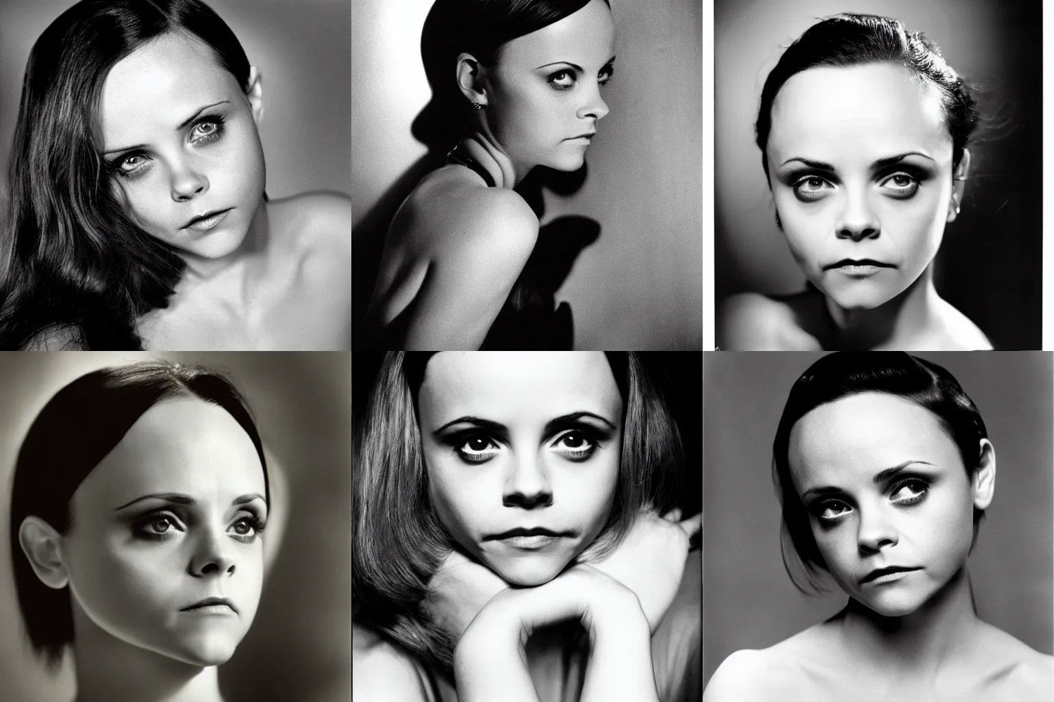 Prompt: a photograph of Christina Ricci by Yousuf Karsh