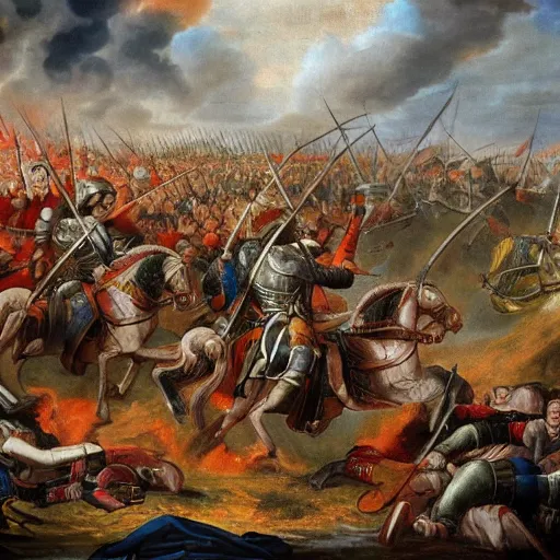 Image similar to HD scene from a random battle in history, HD style, HD form