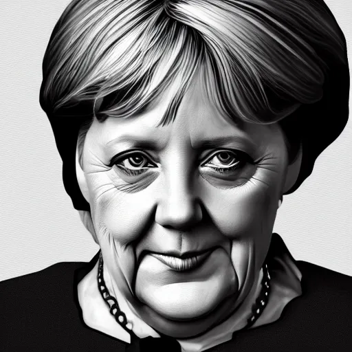 Prompt: concept art of angela merkel, vector art, by grzegorz domaradzki, brush hard, highly detailed, artstation, high quality