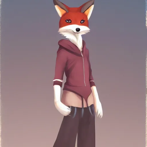 Image similar to an anthropomorphic fox, fursona!!! by kawacy, trending on artstation, full body