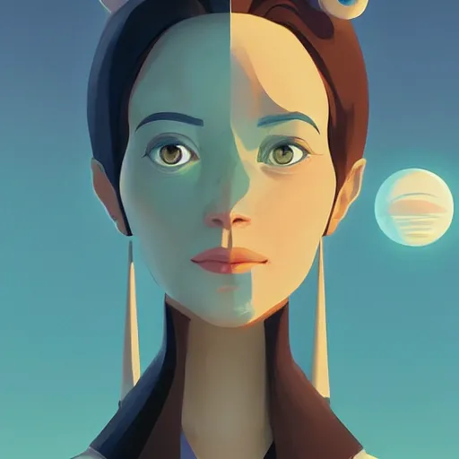 Image similar to face icon stylized minimalist the day the earth stood still 1 9 5 1, loftis, cory behance hd by jesper ejsing, by rhads, makoto shinkai and lois van baarle, ilya kuvshinov, rossdraws global illumination