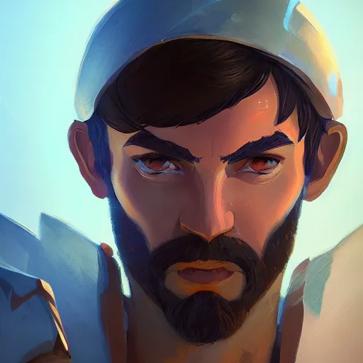 Prompt: Portrait of a spartan hoplite hero, mattepainting concept Blizzard pixar maya engine on stylized background splash comics global illumination lighting artstation lois van baarle, ilya kuvshinov, rossdraws