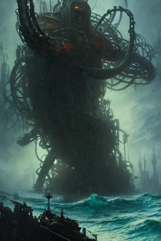 Prompt: a man corrupted with deep sea virus by gaston bussiere, bayard wu, greg rutkowski, giger, maxim verehin, greg rutkowski, masterpiece, sharp focus, cinematic lightning