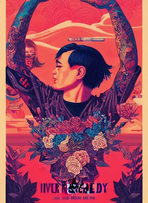 Image similar to concert poster for every time i die, band, music, tristan eaton, victo ngai, artgerm, rhads, ross draws