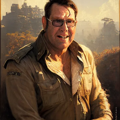 Prompt: portrait of hollywood agent gary murdoch, who lives in a nissan sentra. caustics, war hero, apex legends, by gaston bussiere, bayard wu, greg rutkowski, giger, maxim verehin