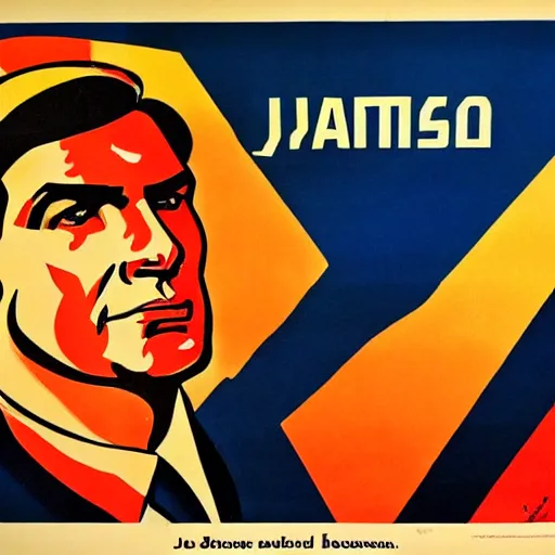 Image similar to soviet propaganda poster of jair bolsonaro