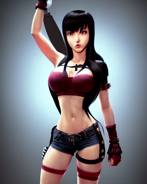 Prompt: an epic comic book style full body portrait painting of tifa lockheart, elegant, character design by Mark Ryden and Pixar and Hayao Miyazaki, unreal 5, DAZ, hyperrealistic, octane render, cosplay, RPG portrait, dynamic lighting, intricate detail, cinematic