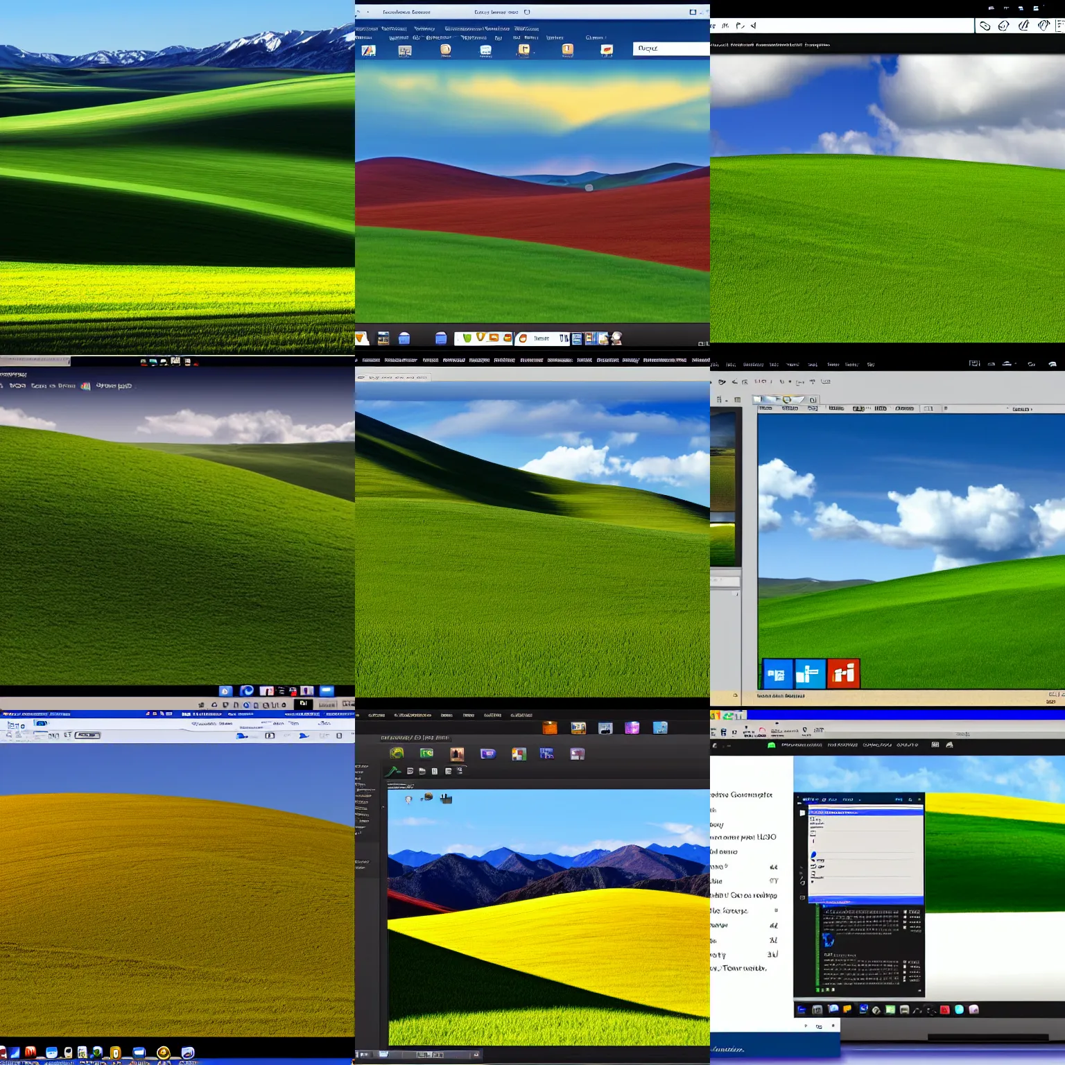 Prompt: desktop screenshot from windows xp in the style of macos catalina