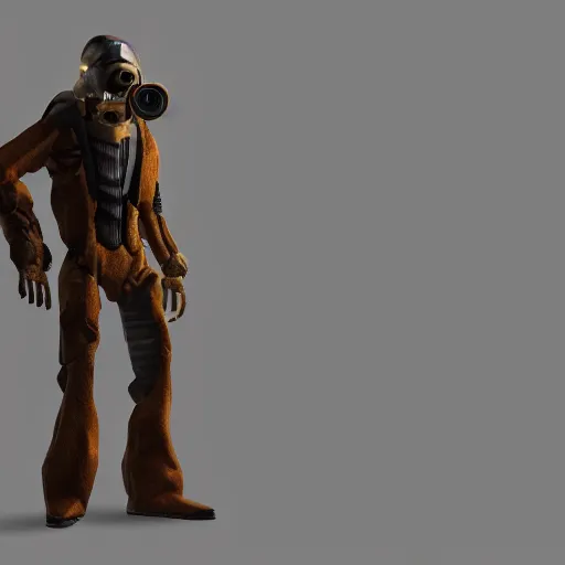 Image similar to g-man from half-life as a real world character, octane render, volumetric light,