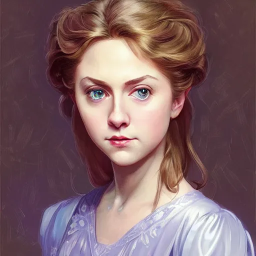 Prompt: portrait of a young beautiful Hillary Clinton in her 20s. violet evergarden with big blue eyes, fantasy, intricate, elegant, highly detailed, digital painting, artstation, concept art, smooth, sharp focus, illustration, art by artgerm and greg rutkowski and alphonse mucha