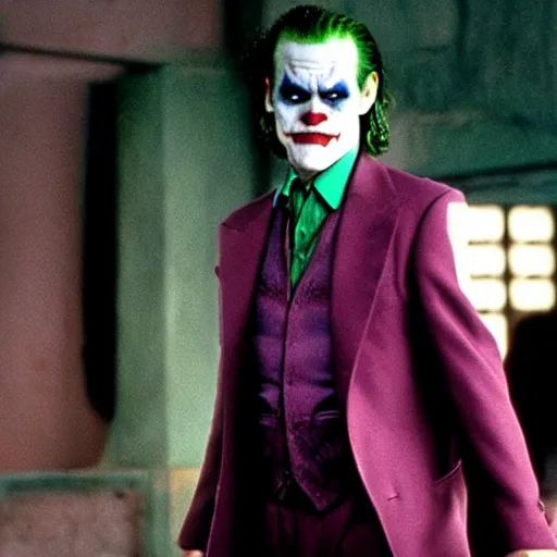 Prompt: jim carrey as the joker in batman ( 1 9 8 9 )