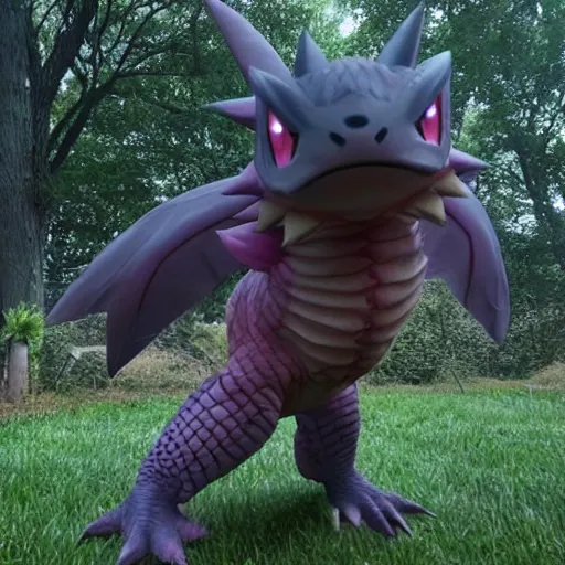 Image similar to real life Pokemon, creepy!!!, scaly!!!, menacing, evil, ultra realistic!!!, daytime, slight overcast, sharp focus