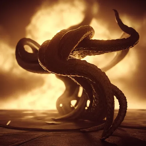 Image similar to the kraken made of smoke, octane render