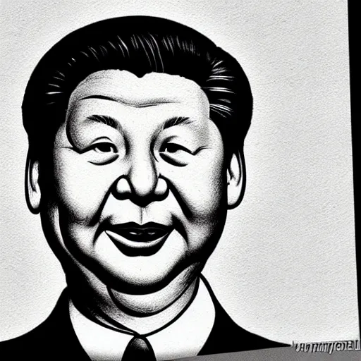 Image similar to The face of Xi Jinping drawn like the face of Winnie the Pooh, cartoon