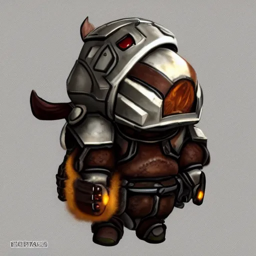 Image similar to hamster wearing the doomslayer armor, trending on artstation, digital art, unreal engine