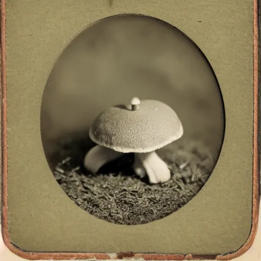 Image similar to tintype photo of frog mushroom