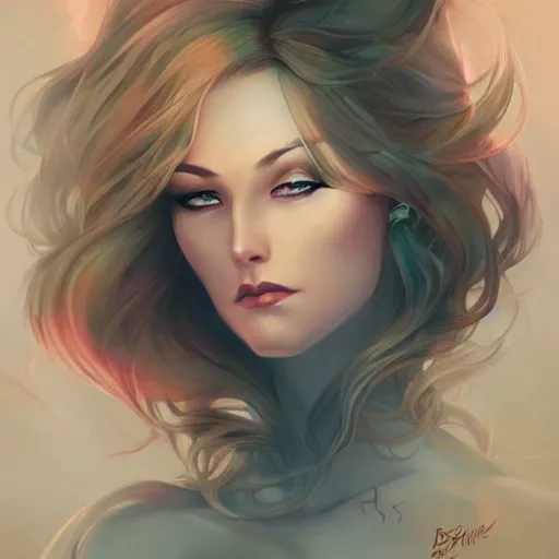 Image similar to a pinup by charlie bowater and anna dittmann.