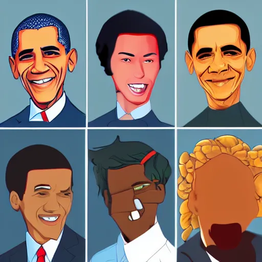 Image similar to epic vector illustration of obama, in the style of na honjaman rebeleop webtoon, by jang - sung rak ( aka dubu ), epic artwork, vector image, trending on artstation