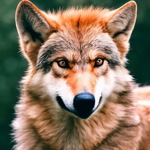 Image similar to professional photograph of a light brown tan and cream wolf, high quality, hd, 8 k, 4 k, magnificent, award - winning, nature, nature photography, awe - inspiring, highly detailed, amazing