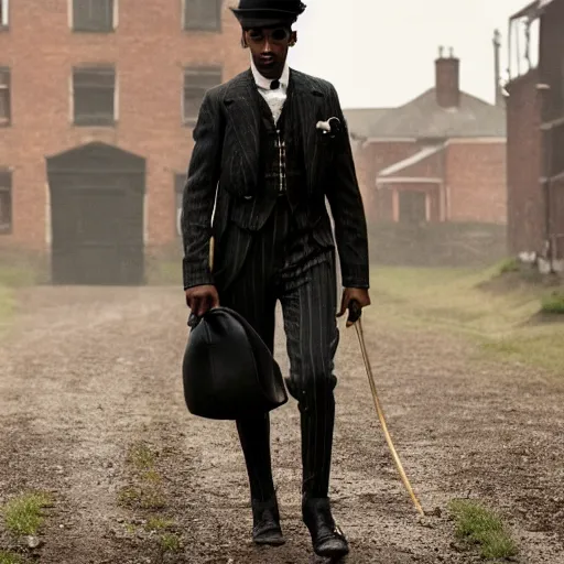 Image similar to playboi carti in peaky blinders 4 k the detailed super realistic