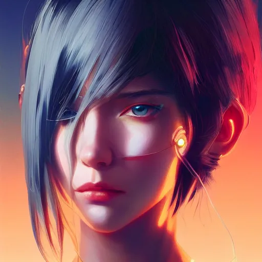 Image similar to A beautiful cyborg woman || ANIME, fine-face, realistic shaded perfect face, fine details. Anime. realistic shaded lighting poster by Ilya Kuvshinov katsuhiro otomo ghost-in-the-shell, magali villeneuve, artgerm, Jeremy Lipkin and Michael Garmash and Rob Rey