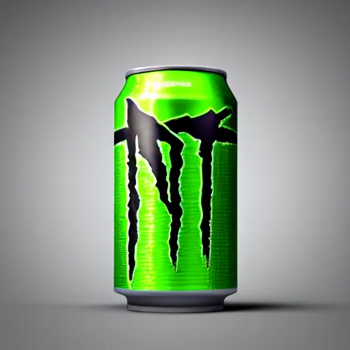 Image similar to new design aluminum can monster energy, photorealism, 4k, octane render, ultra quality